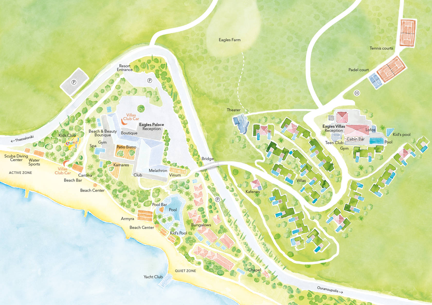 Eagels Resort Chalkidiki Map