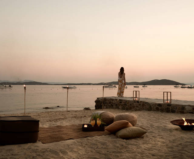 Eagles Resort Chalkidiki woman at a lounge at sunset, in front of the sea